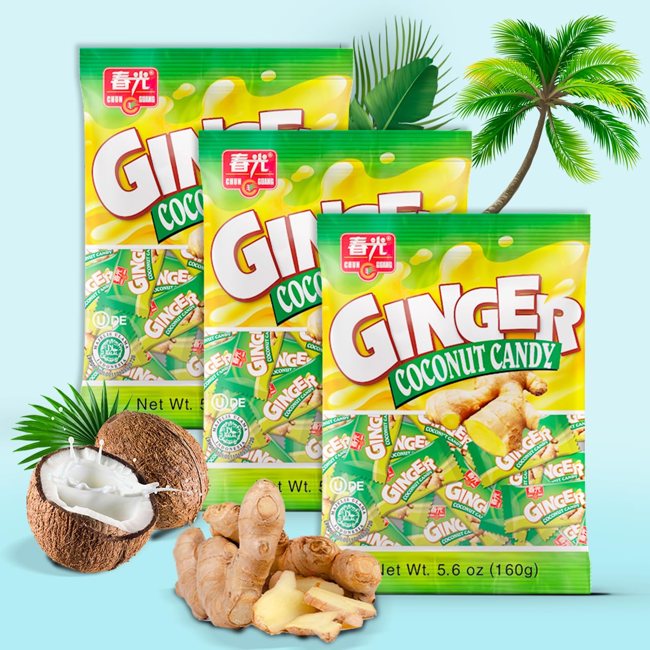 Amazon.com : Chun Guang Ginger Coconut Candy, 5.6 Ounce (Pack of 3
